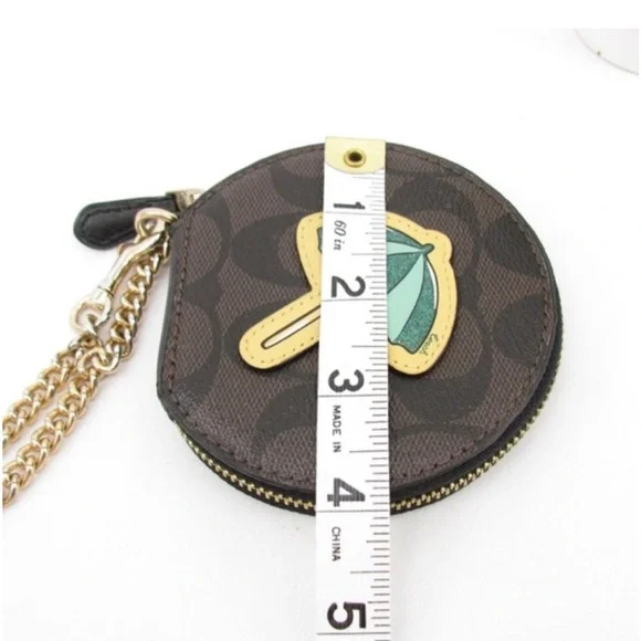 Coach Brown and Green Coin Case - Picture 2 of 4